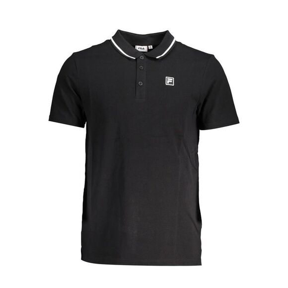 Fila Black Cotton Men Polo Men's Shirt